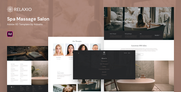 Relaxio – Spa Massage Salon Adobe XD Template