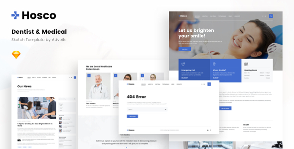 Hosco – Dentist & Medical Sketch Template