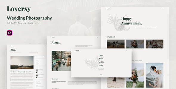 Loversy – Wedding Photography Adobe XD Template
