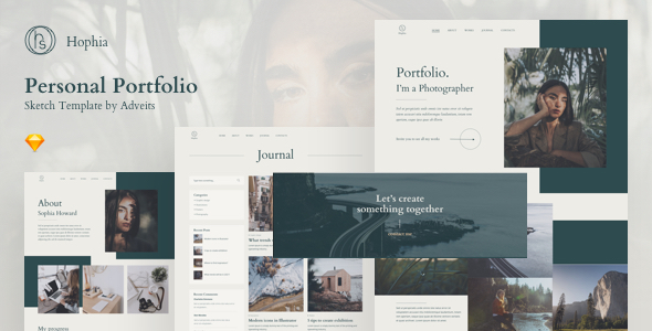 Hophia – Personal Portfolio Sketch Template