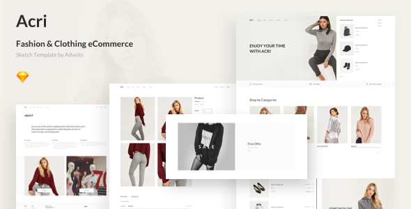 Acri – Fashion & Clothing eCommerce Sketch Template