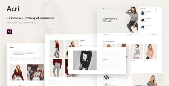 Acri – Fashion & Clothing eCommerce Adobe XD Template