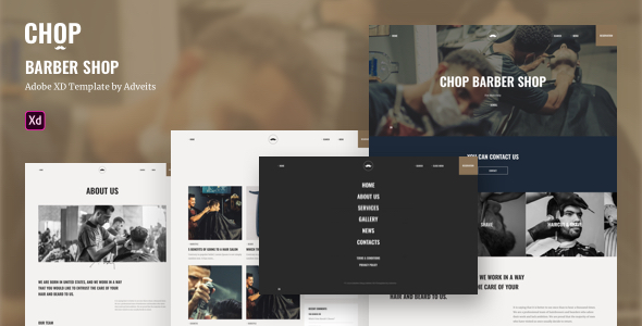 Chop – Barber Shop Adobe XD Template