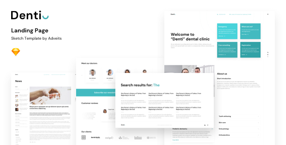 Denti – Landing page Sketch Template