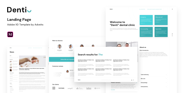 Denti – Landing page Adobe XD Template
