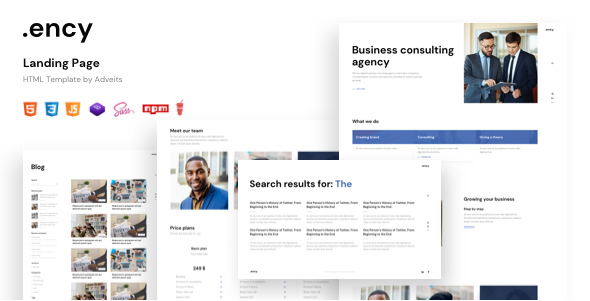 Ency – Landing Page HTML Template