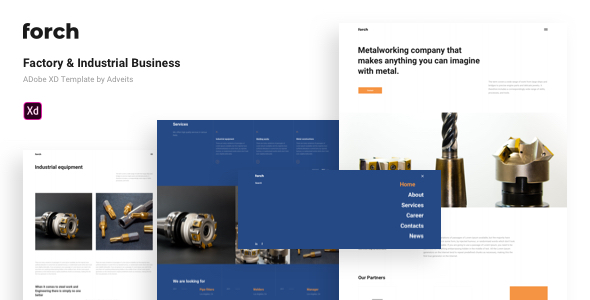 Forch – Factory & Industrial Business Adobe XD Template