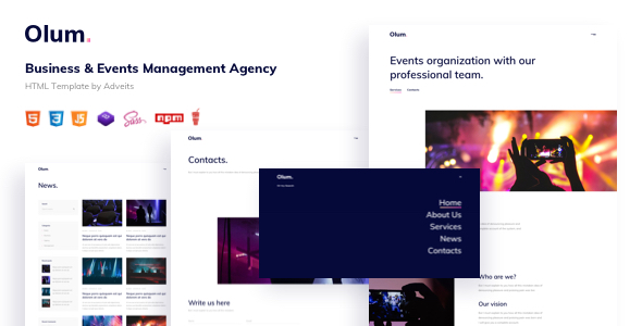 Olum – Business & Events Management Agency HTML Template