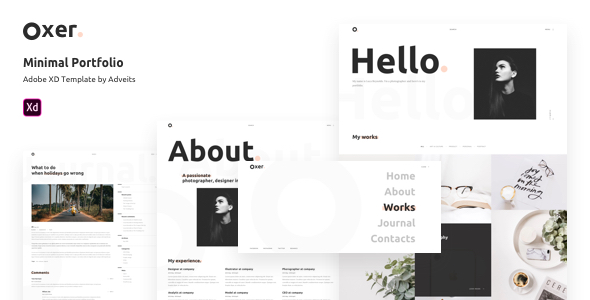 Oxer – Minimal Portfolio Adobe XD Template