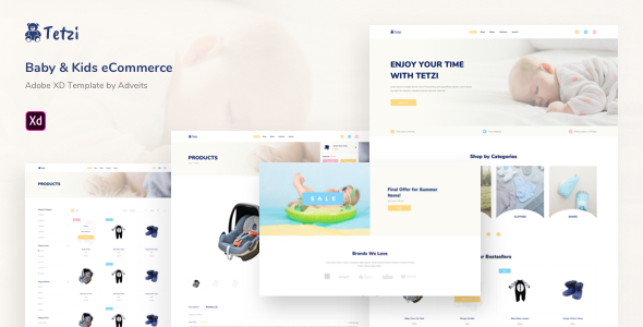 Tetzi – Baby & Kids eCommerce Adobe XD Template
