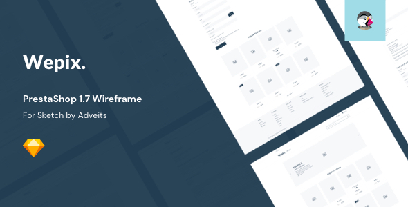 Wepix – PrestaShop 1.7 Wireframe for Sketch